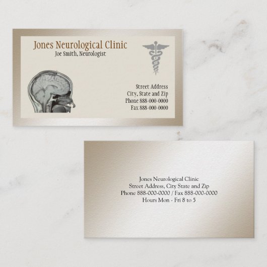 Carte de visite neurologue (Devant / Derrière)
