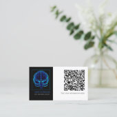 Carte De Visite Neurologue Blue Brains Médicale QR CODE Business C (Debout devant)