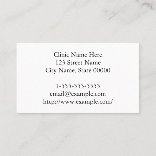 Carte de visite Neurologue classique (Dos)