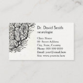 Carte de visite neurologue noir blanc avec neurone (Dos)