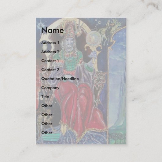 Carte De Visite NEUROMANCER gris rouge bleu vert blanc noir (Devant)