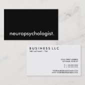 Carte De Visite neuropsychologue. (Devant / Derrière)
