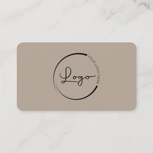 Carte De Visite Neutral Beige Logo QR Code  (Dos)