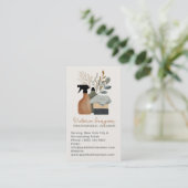 Carte De Visite neutral Boho Cleaning Service Maid QR Code (Debout devant)