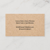 Carte De Visite Neutral Kraft Heart Line Bakery (Dos)