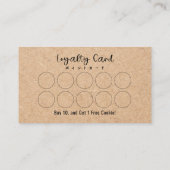 Carte De Visite Neutral Kraft Heart Line Bakery Loyalty Reward (Dos)