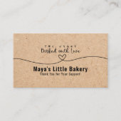 Carte De Visite Neutral Kraft Heart Line Bakery Loyalty Reward (Devant)
