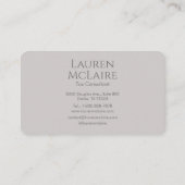 Carte De Visite Neutral Taupe Gray Monogram Business Card (Dos)