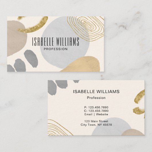 Carte De Visite Neutre Abstrait moderne (Devant / Derrière)