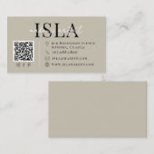 Carte de visite neutre de maquilleur avec QR Code (Devant / Derrière)