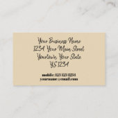 Carte de visite neutre de mariée de mode (Dos)