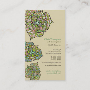Carte de visite neutre floral d'environnement vert