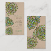 Carte de visite neutre floral d'environnement vert (Devant / Derrière)