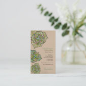 Carte de visite neutre floral d'environnement vert (Debout devant)