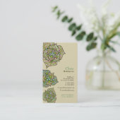 Carte de visite neutre floral d'environnement vert (Debout devant)