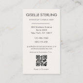 Carte De Visite Neutre Minimal QR Code photo Moderne (Dos)