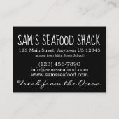 Carte De Visite New England Clambake Seafood Restaurant Fishmarket (Dos)