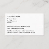 Carte De Visite New Modern Roofing Service Business Cards (Dos)