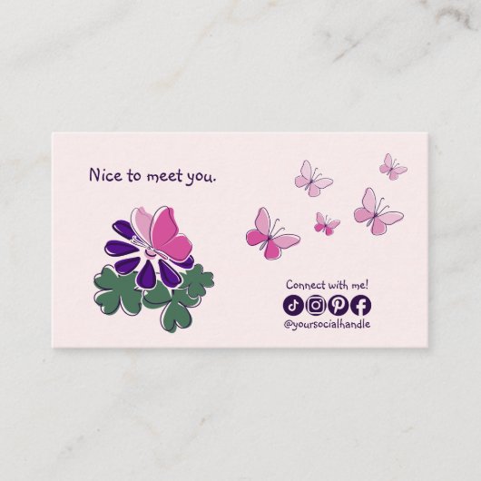 Carte De Visite Nice Moderne Pour Vous Rencontrer Blush Se Connect (Devant)