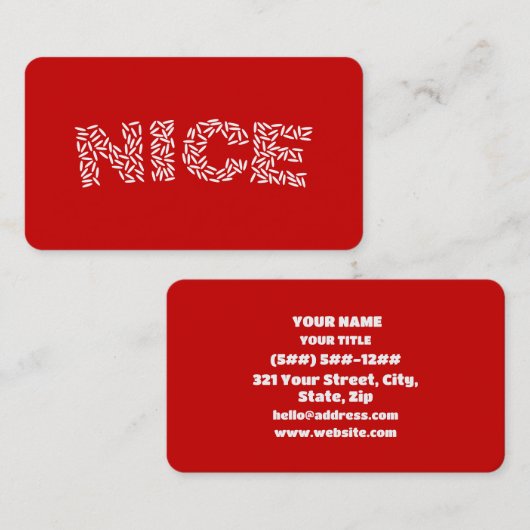 Carte De Visite Nice Rice (Devant / Derrière)
