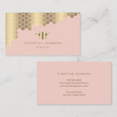 Carte De Visite nid d'abeille en faux or (Devant / Derrière)