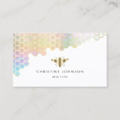 Carte De Visite nid d'abeille et fausse feuille d'or (Devant)