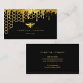 Carte De Visite nid d'abeille et faux or parties scintillant (Devant / Derrière)