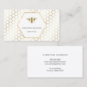 Carte De Visite nid d'abeille et hameçon sur blanc (Devant / Derrière)