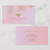 Carte De Visite nid d'abeille rose pâle (Devant / Derrière)