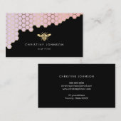 Carte De Visite nid d'abeille rose pâle (Devant / Derrière)