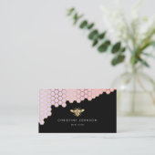 Carte De Visite nid d'abeille rose pâle (Debout devant)