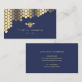 Carte De Visite nid d'abeille sur le bleu (Devant / Derrière)