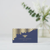 Carte De Visite nid d'abeille sur le bleu (Debout devant)