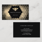 Carte De Visite nid d'abeille sur le noir (Devant / Derrière)