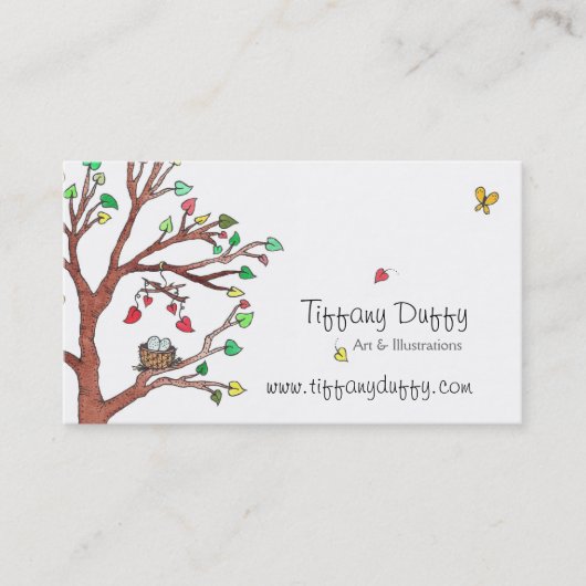 Carte De Visite Nid d'oiseau avec mobile (Devant)