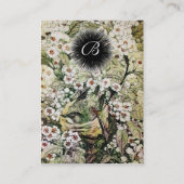 Carte De Visite NID D'OISEAU, monogramme, vert marron blanc (Dos)