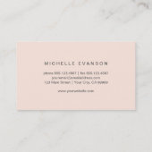 Carte De Visite Nid d'oiseau rose simple Élégant professionnel (Dos)