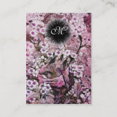 Carte De Visite NID OISEAU, monogramme, blanc rose (Dos)