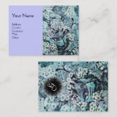 Carte De Visite NID OISEAU, monogramme, bleu blanc (Devant / Derrière)