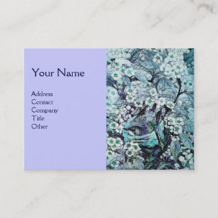 Carte De Visite NID OISEAU, monogramme, bleu blanc