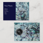 Carte De Visite NID OISEAU, monogramme, bleu blanc (Devant / Derrière)