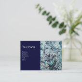 Carte De Visite NID OISEAU, monogramme, bleu blanc (Debout devant)
