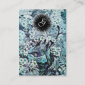 Carte De Visite NID OISEAU, monogramme, bleu blanc (Dos)