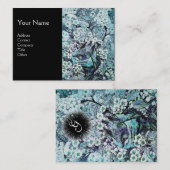 Carte De Visite NID OISEAU, monogramme, bleu blanc noir (Devant / Derrière)