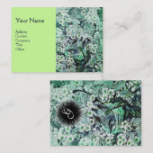 Carte De Visite NID OISEAU, monogramme, vert blanc (Devant / Derrière)