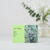 Carte De Visite NID OISEAU, monogramme, vert blanc (Debout devant)