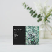 Carte De Visite NID OISEAU, monogramme, vert blanc noir (Debout devant)