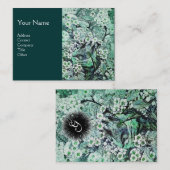Carte De Visite NID OISEAU, monogramme, vert blanc noir (Devant / Derrière)