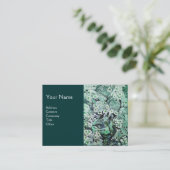 Carte De Visite NID OISEAU, monogramme, vert blanc noir (Debout devant)