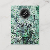 Carte De Visite NID OISEAU, monogramme, vert blanc noir (Dos)